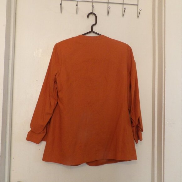 Nwt Gibson Latimer Burnt Orange Linen Blend Blazer Sz M - Picture 10 of 10